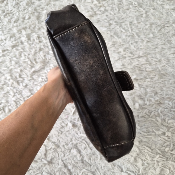 Shein Y2K Dark Brown Buckle Shoulder Bag – Goth Grunge Utility Aesthetic - Picture 10 of 16